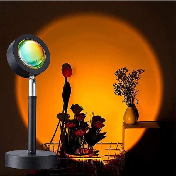 Led SXI Night Lights USB Rainbow Sunset Red Projector Sun Projection Desk Lamp For Bedroom Bar Coffee Store Wall Decoration Lighti267B