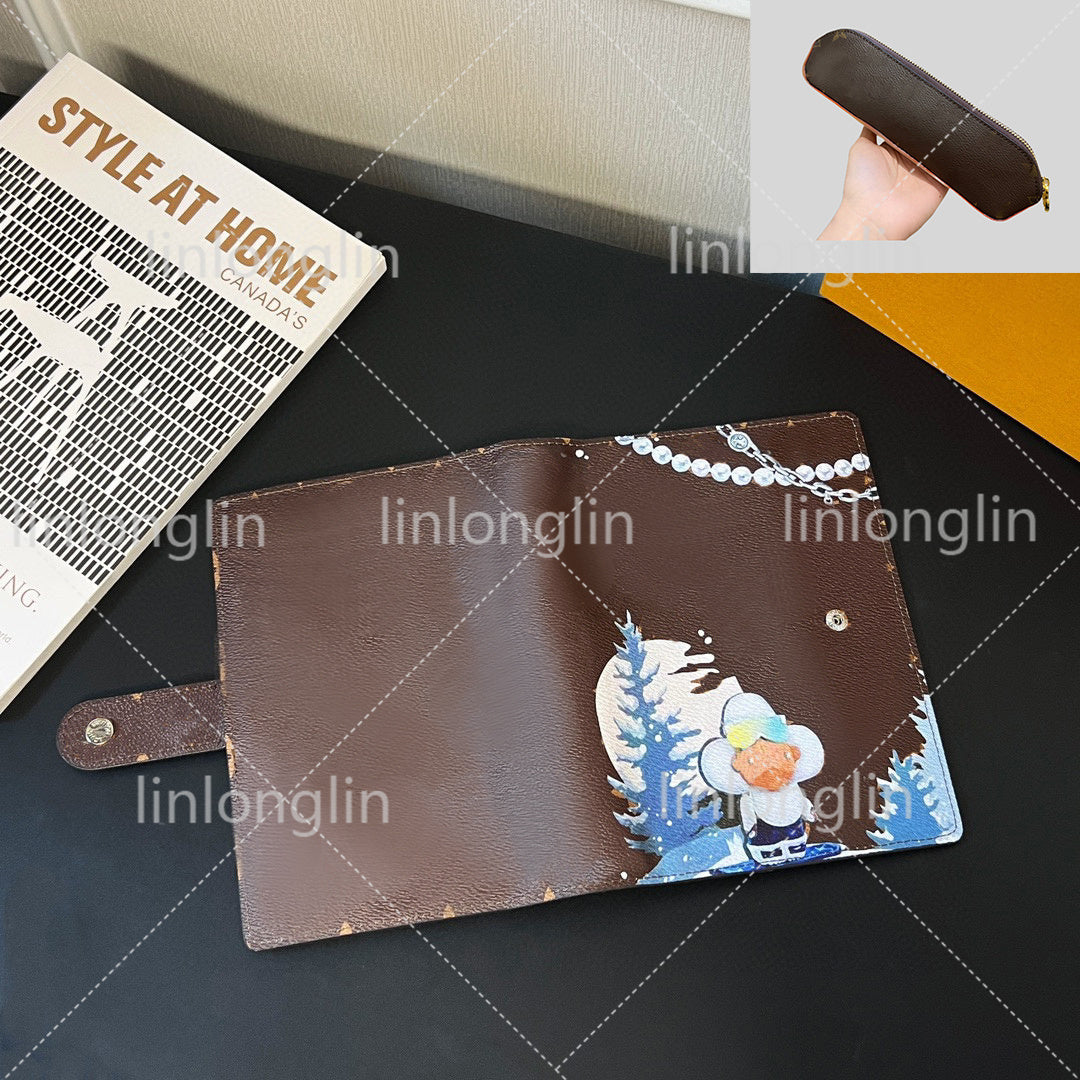 designer Notebook and pencil case cover holders planner women cartoon notebook diary agendas protective case card passport holder notepad cover Comb