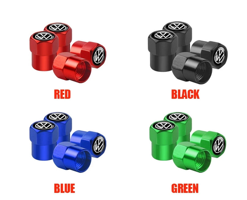VW Tire Valve Caps Tyre Stem Covers Airdust Waterproof For Volkswagen VW Golf 7 6 5 4 Polo Tiguan Passat B6 Jetta Touran