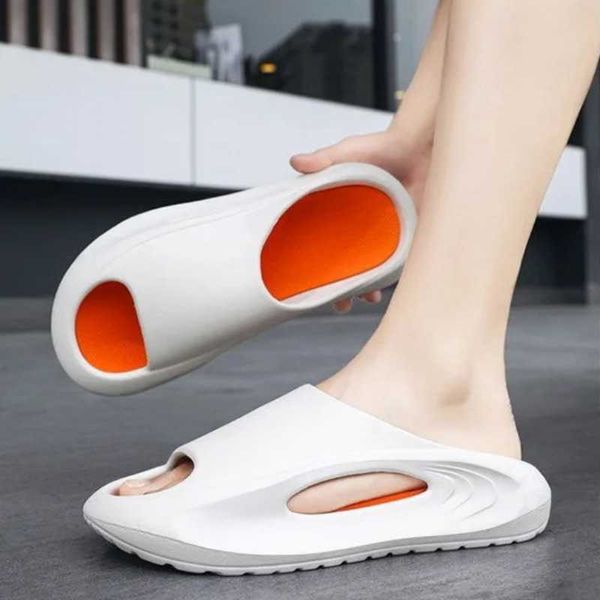 Korean version slider mens summer exterior anti slip pedal super soft sandals home trend straight mop basketball slider Y241019
