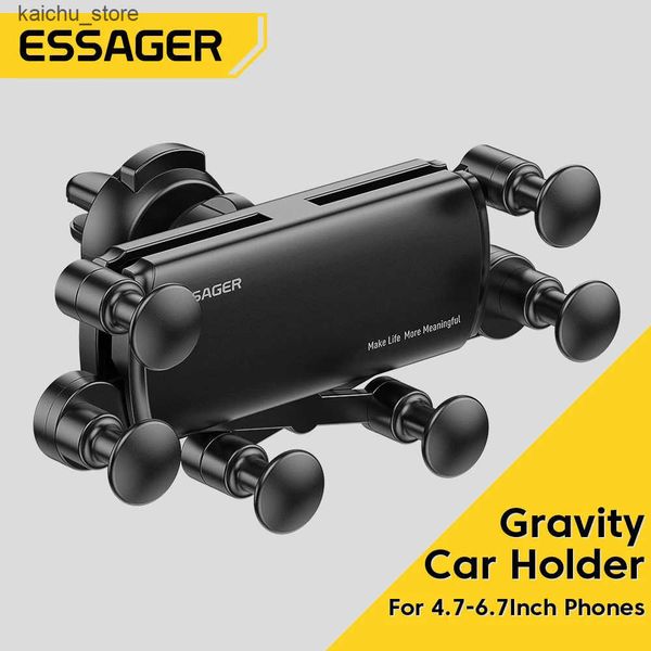 Cell Mounts Holders Essager Gravity Holder Air Vent Clip Mount Mobile Phone Stand Car GPS Support For 14 13 J241217