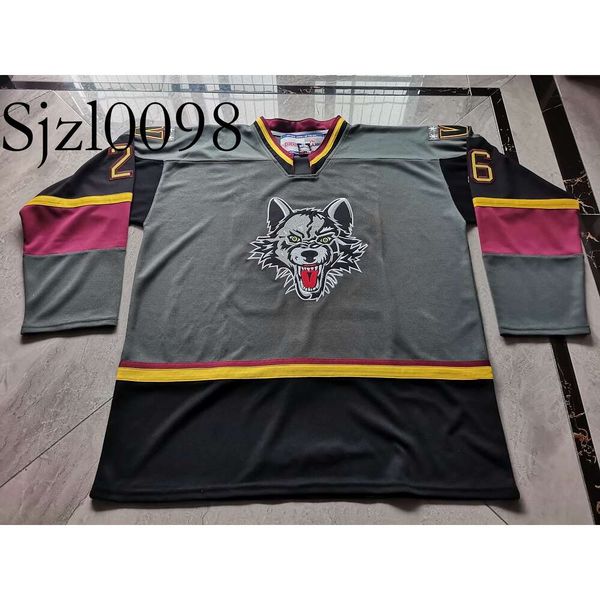 SJ98 Hockey jerseys Physical photos Chicago Wolves 26 Rees Men Youth Women High School Size S-6XL or any name and number jersey