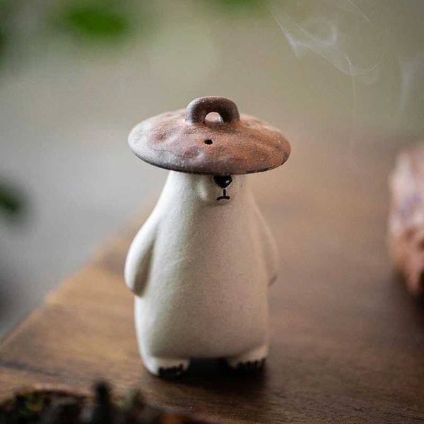 Little Bear Purple Clay Pet Tea Table Decoration White Part Mud Creative Ceramic Cute Teapot Cover W240815
