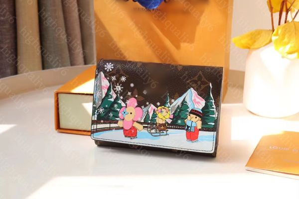 Christmas New Wallet LL10A Mirror High Quality Card Clip Designer Coin Key Wallet Exquisite Packaging Free Shipping 12CM