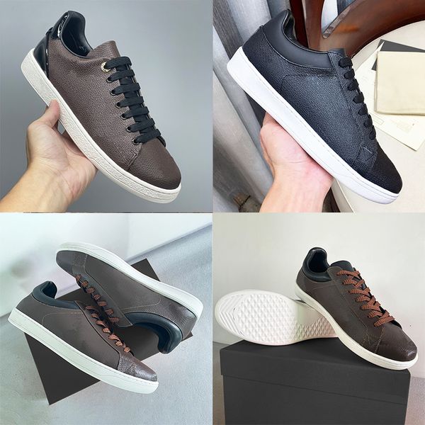 Classic Men Sneakers Designer Trainers Brown Flower Leather Flat Shoes Womens Casual Shoes Outdoor Runner Size 35-46 With Box 692