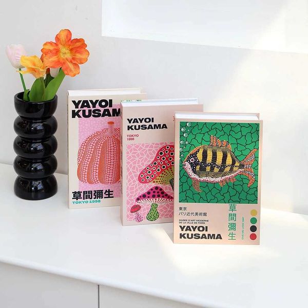 Yayoi Kusama Faux Books for Coffee-Entrance Table, Living Room Decor, W240826 dh5727163