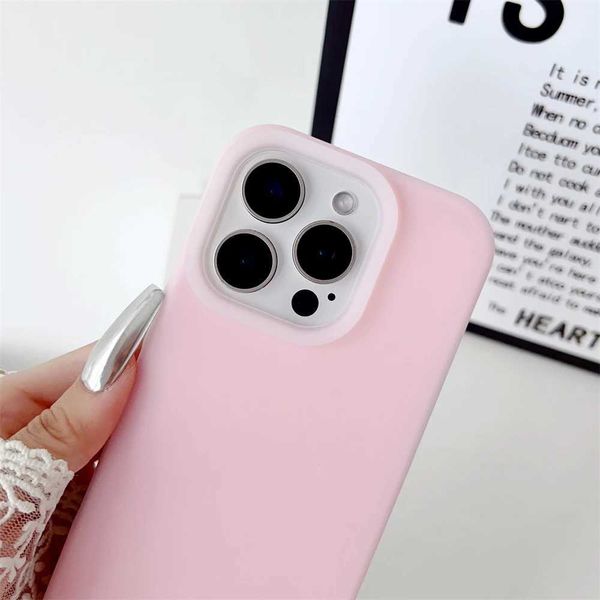 Phone Case Liquid silicone phone case for iPhone 16 15 13 14 11 Pro Max Plus solid candy color shock-absorbing skin feel cover N241008