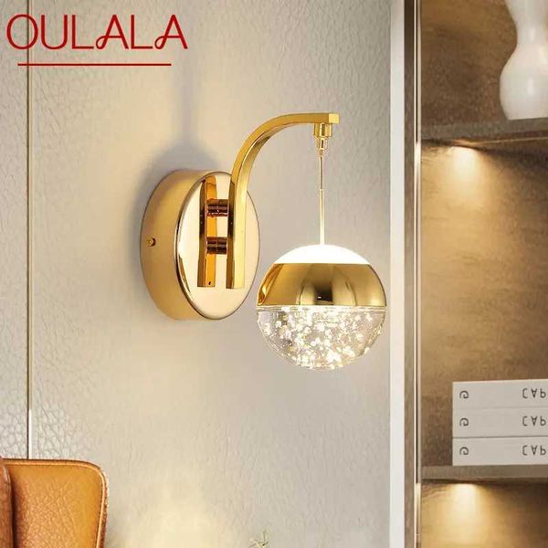Euler Gold Crystal Wall Lamp Nordic Simple Bubble Spherical LED Fixture for Home Bedroom Decoration B240808