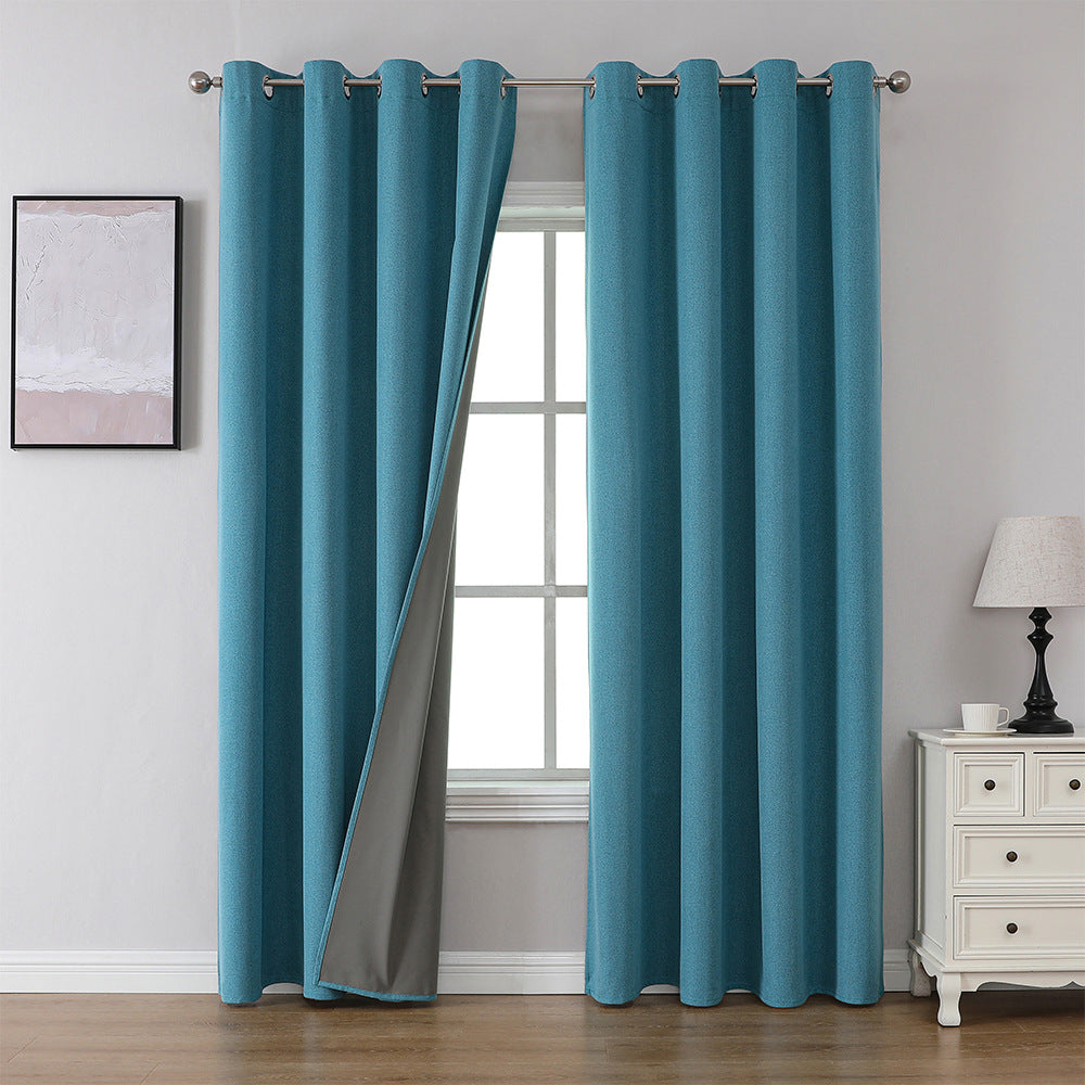 YL-36899 finished curtain blackout bedroom living room balcony sun protection heat insulation gray simple hook type high precision curtain wholesale