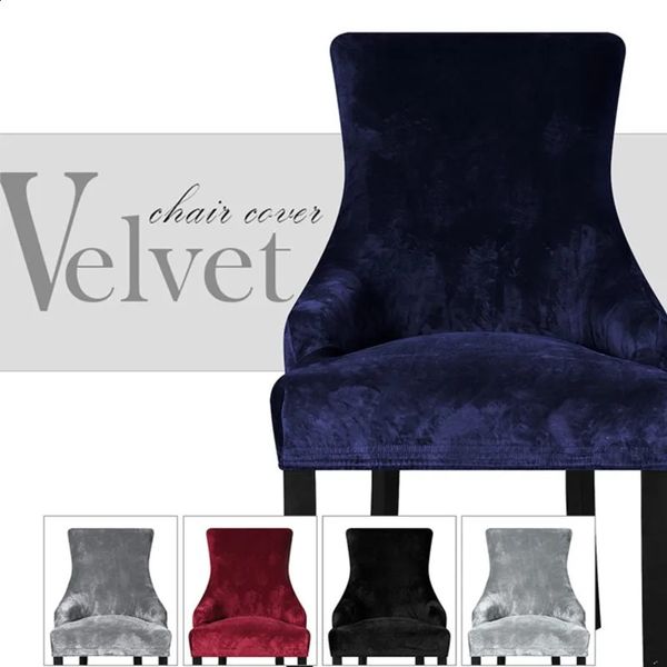 Velvet Fabric Wing Back Chair Cover European Style Sloping Arm Big Size King Back Chair Covers Seat Covers Washable Home el 240821