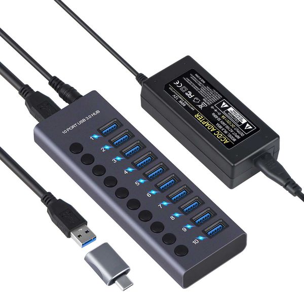 Other Computer Accessories 985A 10Port USB 30 Hub USB Spliter Hub USB Docking Station 300MBS Suitable for laptops mobile phones tablets keyb