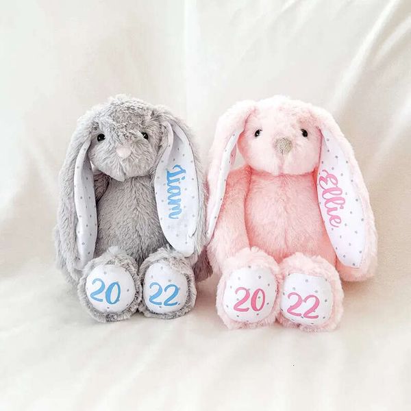 Long Easter Sublimation Bunny Ears Bunnies Doll With Dots 30Cm Pink Grey Blue White Rabbite Dolls For Childrend Cute Soft Plush Toys 0207 S