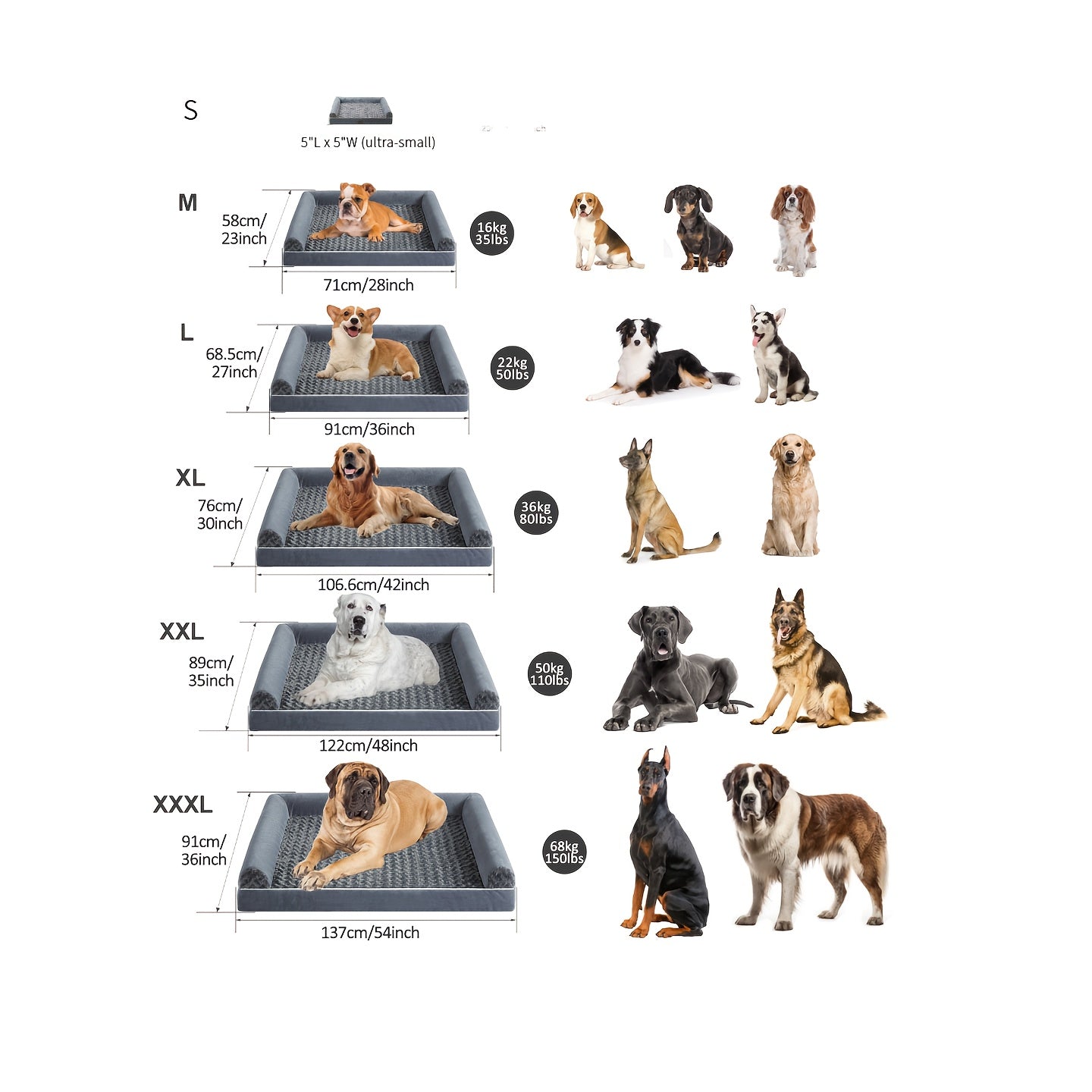 TEMU Dog Beds For Large Dogs, Orthopedic Dog Bed For Medium Large Dogs, Big High Quality Couch Pet Bed With Removable Washable Covercover For Crate