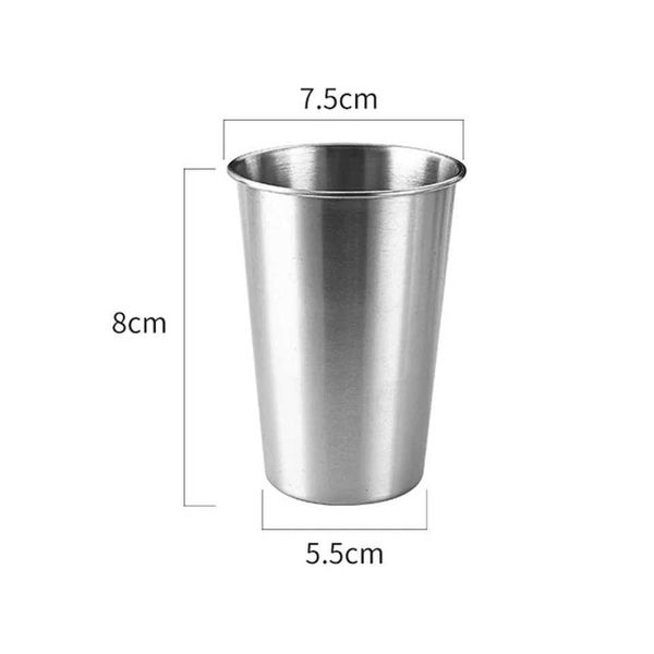 Stainless Steel Beer Cups 240-300-350-400-500ml Wine Cup Water Milk Mugs Drinking Coffee Whisky Mug Outdoor CampingM240803