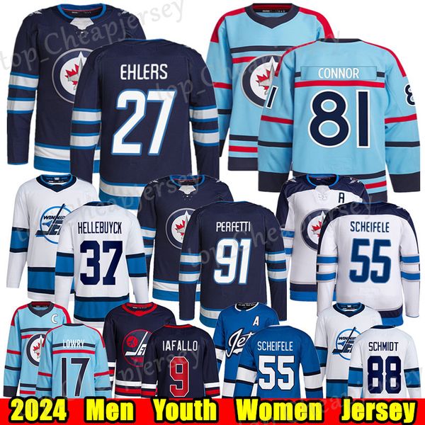 #81 Kyle Connor Winnipeg hockey jersey #27 Nikolaj Ehlers Mark Scheifele Nate Schmidt Josh Morrissey Alex Iafallo Tyler Toffoli Adam Lowry C