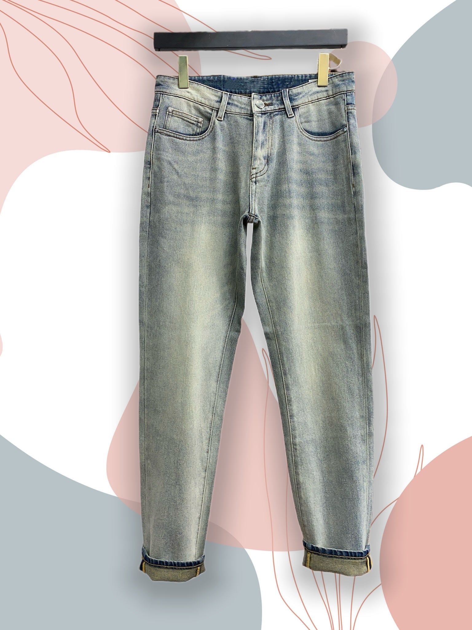 Chic Casual Male Attire - Durable Designer Jean Shorts with Exclusive Decorative Elements