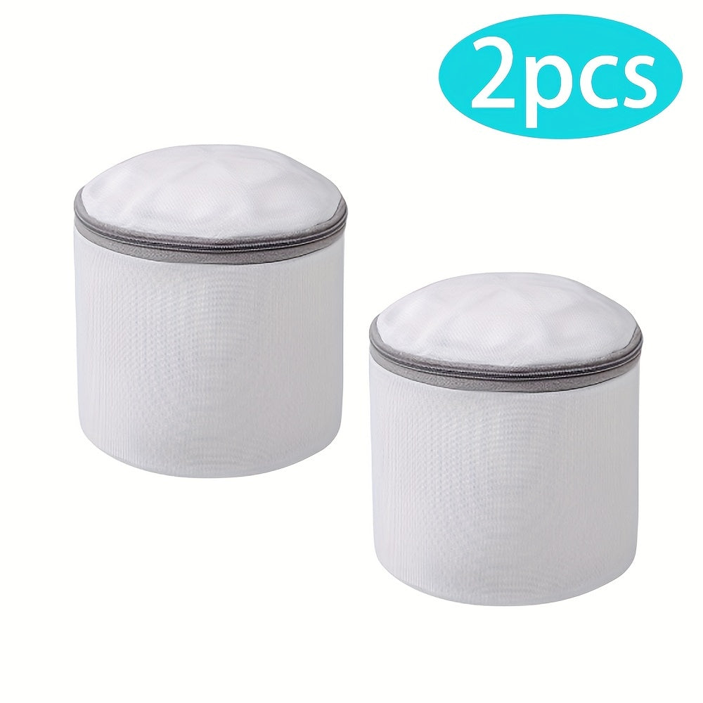 TEMU 2pcs Premium Bra Lingerie Wash Bags, Durable Fine Mesh Laundry Bags With Reinforced Zipper And Hanging Loop, Multipurpose Round Fabric Underwear