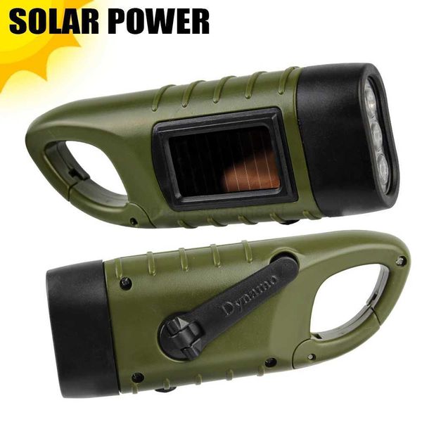 Tent Light Solar Power Torch Lantern Hand Crank Dynamo LED Flashlight Portable for Outdoor Camping MountaineeringCL24o718