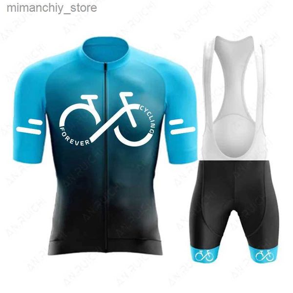 Cycling Jersey Sets Cycling jersey set 2023 summer Ropa Ciclismo mens cycling clothing gradient mountain cycling jersey sportswear Q240612