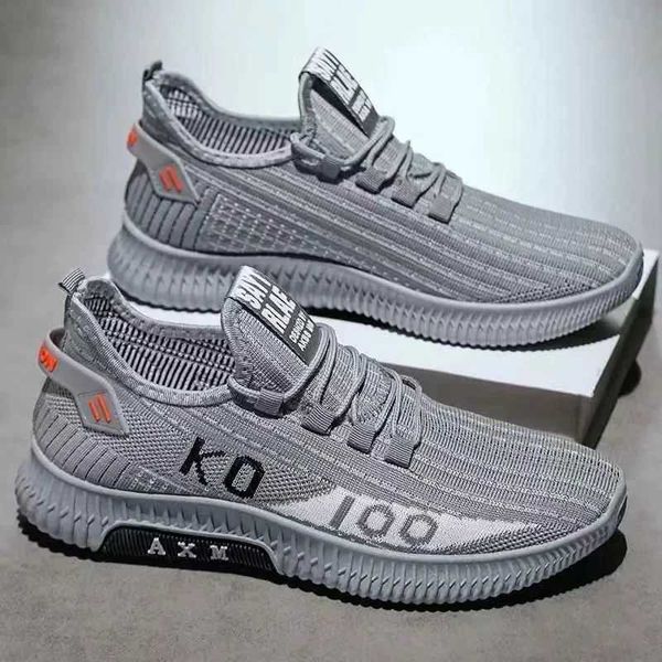 Sapatos de esportes masculino novo tecido voador de tecido respirável Casual Daddy Shoes Rede de Red Running Running Shoesc241207