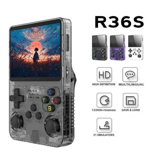 NEW R36S Retro Game Console Linux System 3.5-inch IPS Sn Portable Handheld Video Game Player 64GB Over 15000 Games Z241219