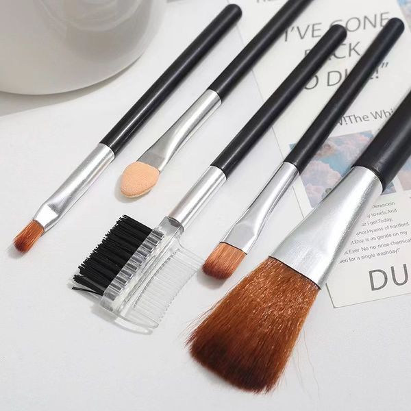 5 x Makeup Brush Set Portable Makeup Tools powder blusher Brush eye shadow Brush Lip Brush
