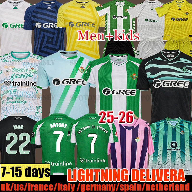 2025 2026 real betis jersey 3XL 4XL real betis antony ISCO 25 26 real betis kit kids long sleeve Football Shirts goalkeeper AVILA CHIMY Men Uniforms