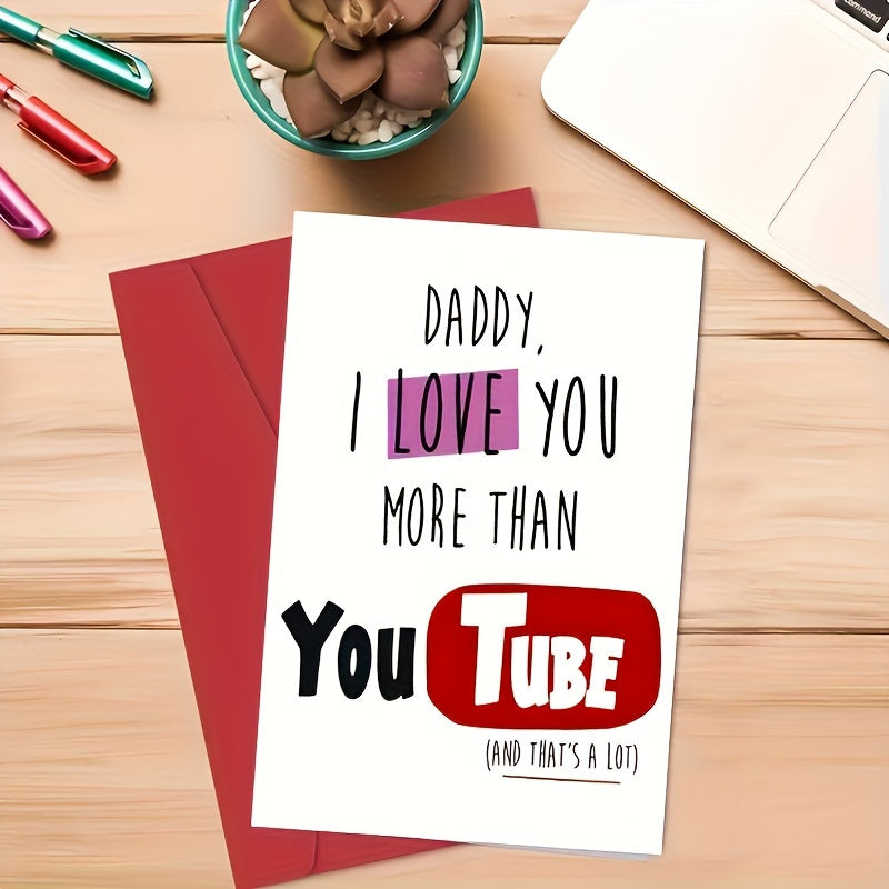 TEMU Daddy I Love You Streaming Video - Unique Greeting Card For Dad With Envelope, Birthday, Father's Day, And Appreciation Occasions, Ideal For Any