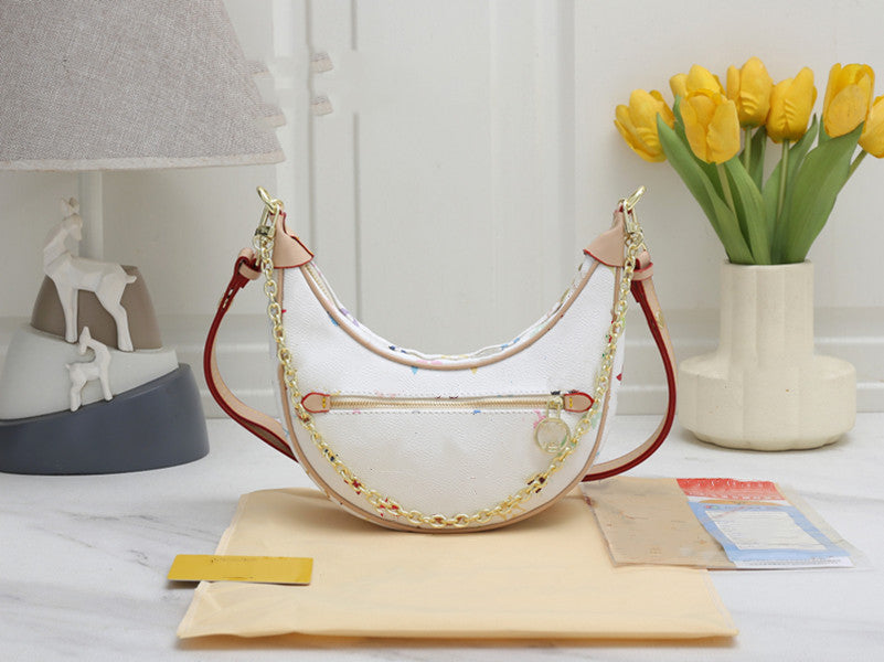 Loop bag Croissant bags shoulder hobo Murakami multicolor designer Purse Cosmetic half-moon baguette underarm Handbag Metal Chain Collection hight q