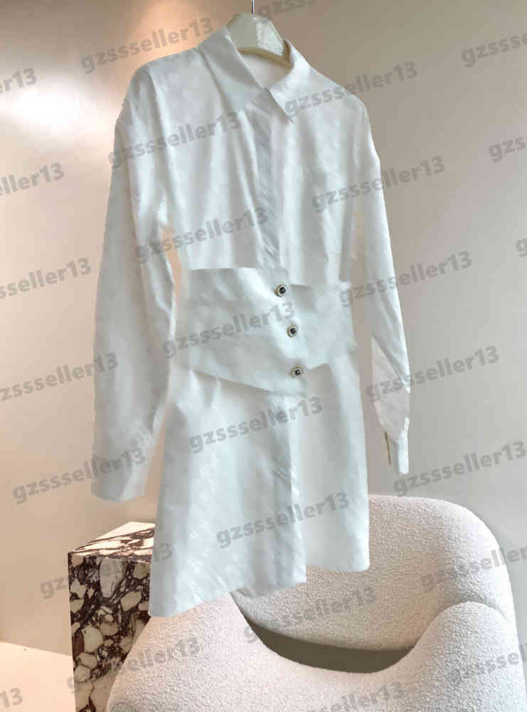 Dress For Womens V Special Fringed Jacquard Fabric Dresses Fashion Brand Slim Lapel Long Sleeve Metal Belt Dress Womens Designer Clothing 0912