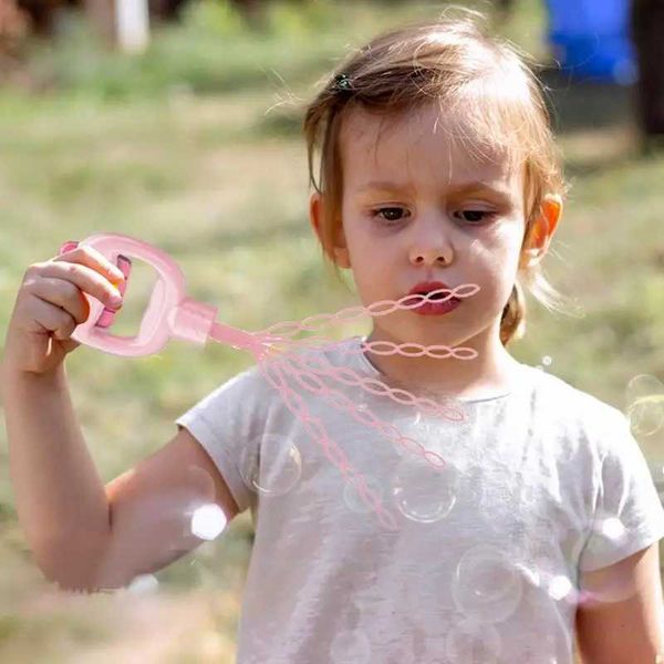 Novelty Games Cartoon Bubble Stick 32 Hole Handheld Bubble Maker Smile Face Bubble Maker Party Offer Comes with 10 Bubble Liquid Fillers Q24