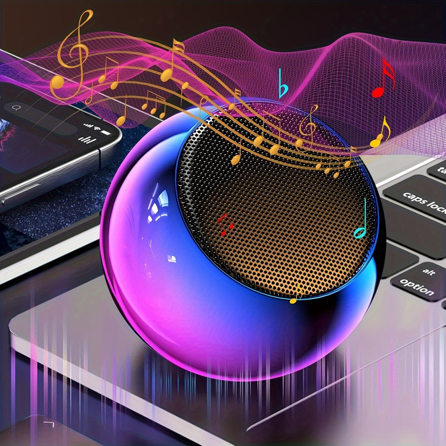 TEMU Mini Wireless Speaker With Built-in Microphone, 2.5oz Portable System, Usb Charging, Button Control, Hd Audio & Deep , Calling For Smartphones