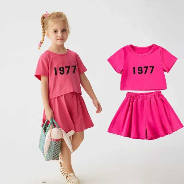 Roupas Conjuntos de roupas Modys Fashion Shorts Short Shorts Configurando a Camiseta Impressa Camanha elástica de cintura 2pcs Clothing vers