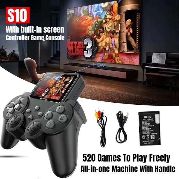 S10 Mini Remote Control Handles Handheld Console 520 Games AV Output Video Two Player Controller Kids Gift 8-Bit