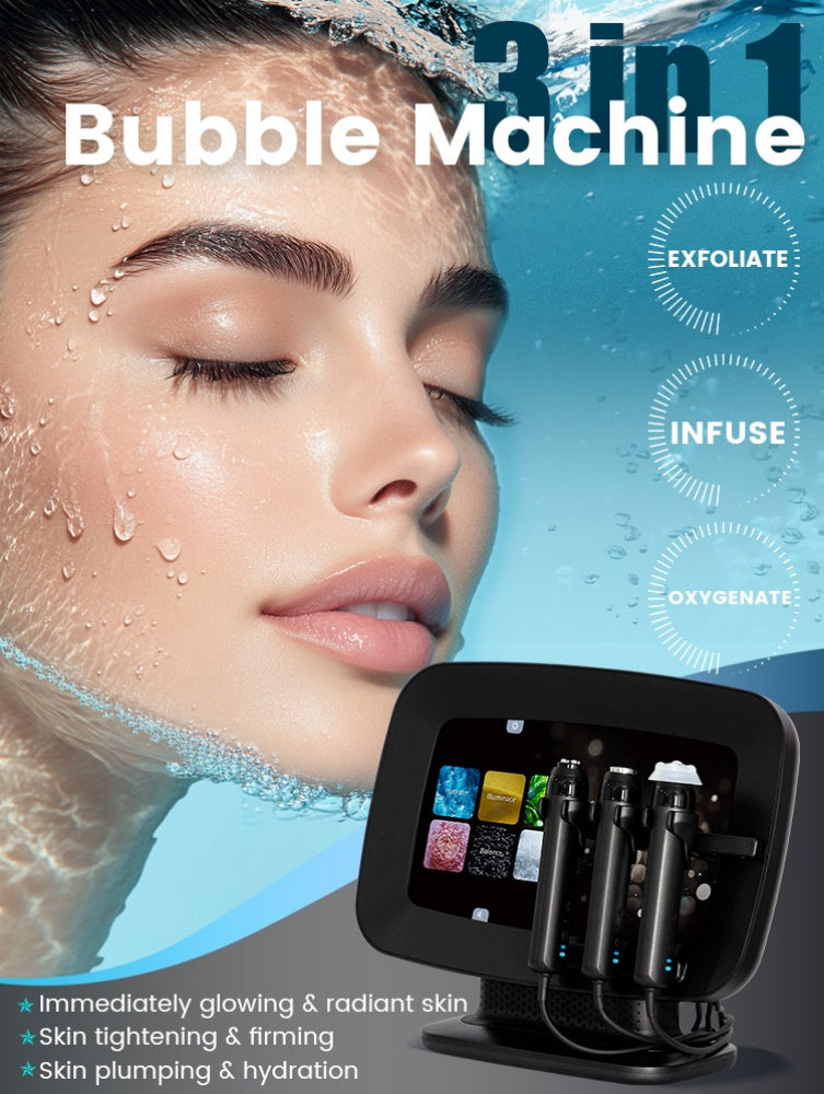 New Small Bubble 3 in 1 Skin Brighten Hydrate Retouch Oxygen CO2 Skin Care Facial Massage Oxygen For Skin Care Equipment