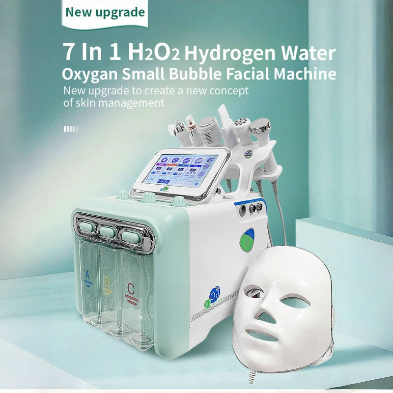 7-in-1 Hydra Skincare Beauty Machine H2o2 Small Bubble Exfoliation Cleansing Facial Care Machine