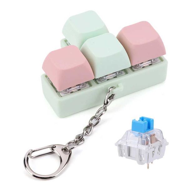 Keyboard Clicker Toy 4-point compressible finger keychain Fidget keychain Finger Calming keychain suitable for children and adults Y250108