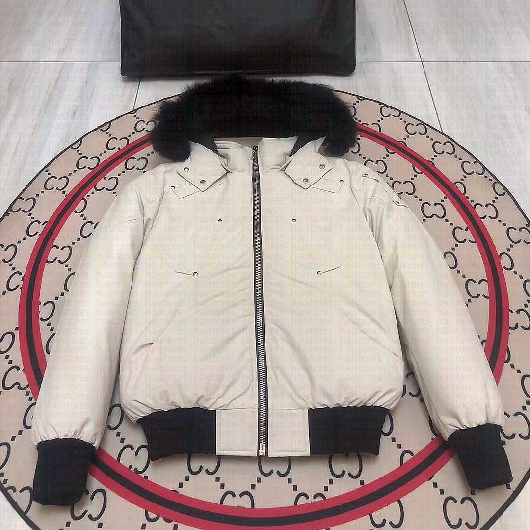 Mens Down Parka Puffer Coat Trench Style Winter Jacket with Furry Collar Windproof Breathable Water Resistant Warm Outerwear for Outdoor Activities