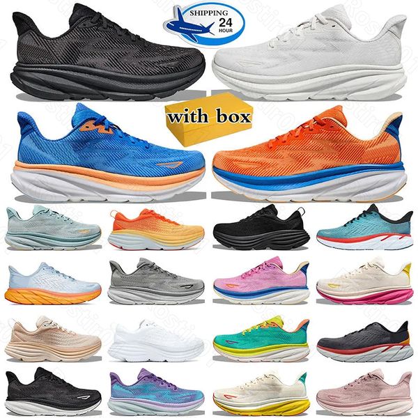 Hokass men Clifton 9 Bondi 8 Running Shoes for men women Designer Shoes Kawana Harbor Triple Black White Breathable Womens Sneakers Shoe Out