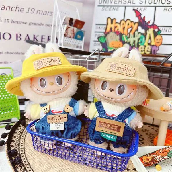 Plush Dolls 1PC 17cm Labubu Clothes Cute Mini Plush Dolls Outfit Accessories Overalls Hat Shirt Hood Turtle Shell for Vinyl Dolls Fans GiftY
