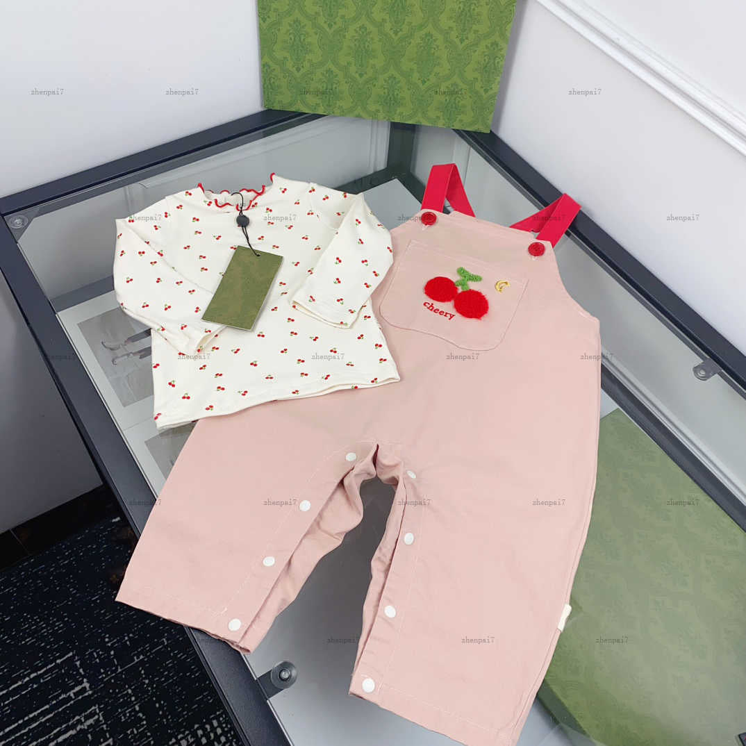 Top one newborn jumpsuits Suspenders design infant bodysuit designer baby clothes Long sleeved toddler hoodie and pants A384X11N090