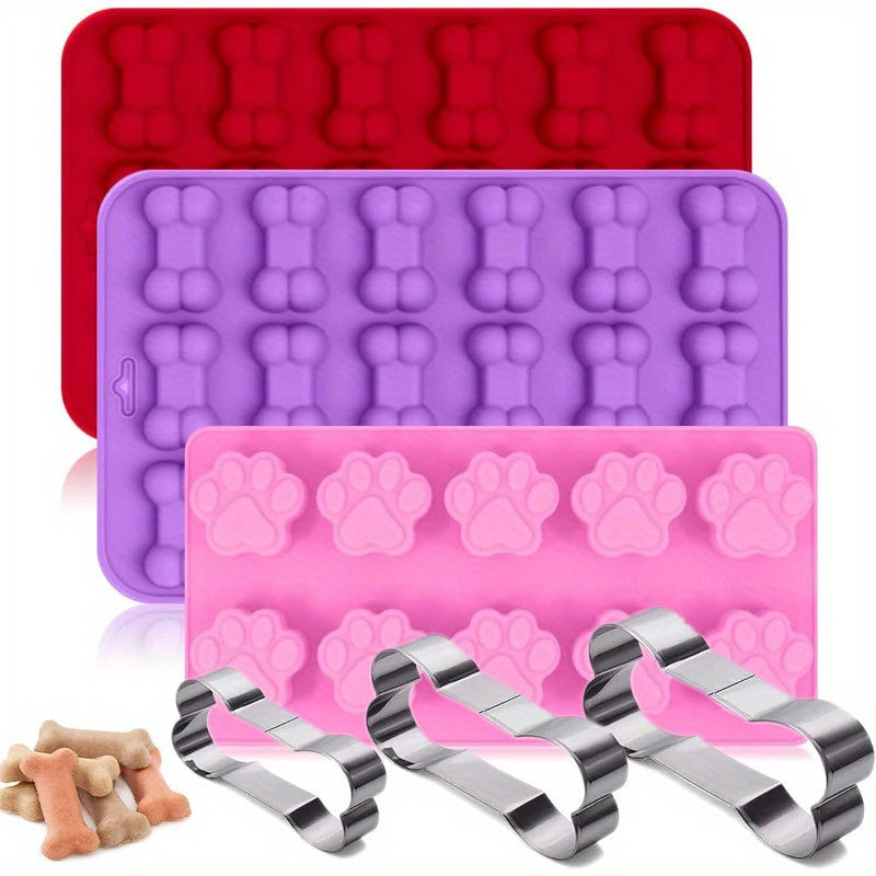 TEMU 1 Set Bpa-free For And - Dog & Paw , Molds For , Chocolates, , Ice, Dog Treats - , Dishwasher, Safe