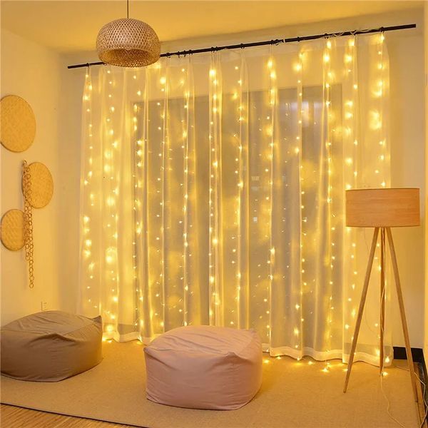 Other Event Party Supplies 3x1-3x2-3x3M LED Icicle String Lights Curtain white Christmas Fairy Lights Garland For Wedding-Party-Curtain-Gard