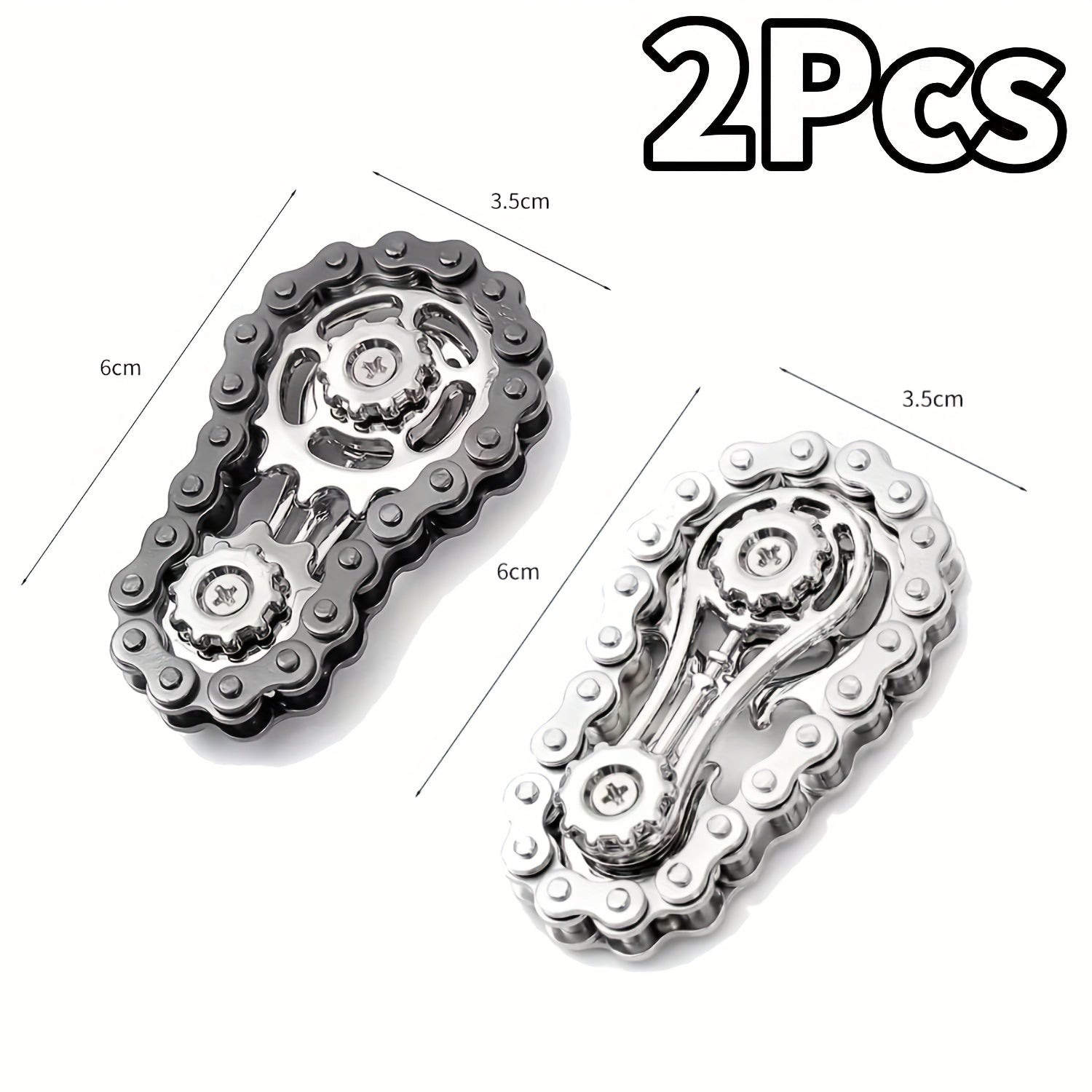 TEMU 2pcs Novelty Fidget Spinner, Stainless Steel Fidget Spinner - Cnc Machined Gear Design, Silent Anxiety Spinner For Concentration, Desk