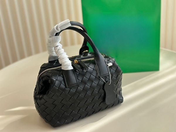 Woven Cassette Bowling Bag | Cowhide Green Mi Handbag