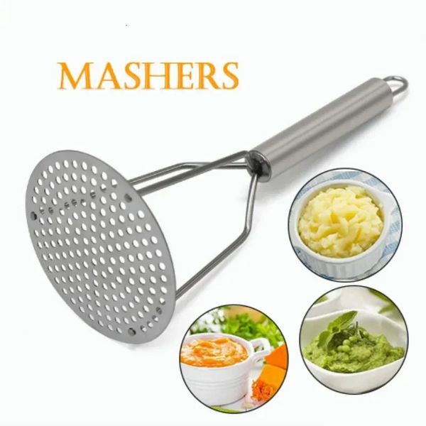 Stainless Steel Potato Masher Crush Vegetable Fruit Press Maker Kitchen Tool Gadget Accessories 250107