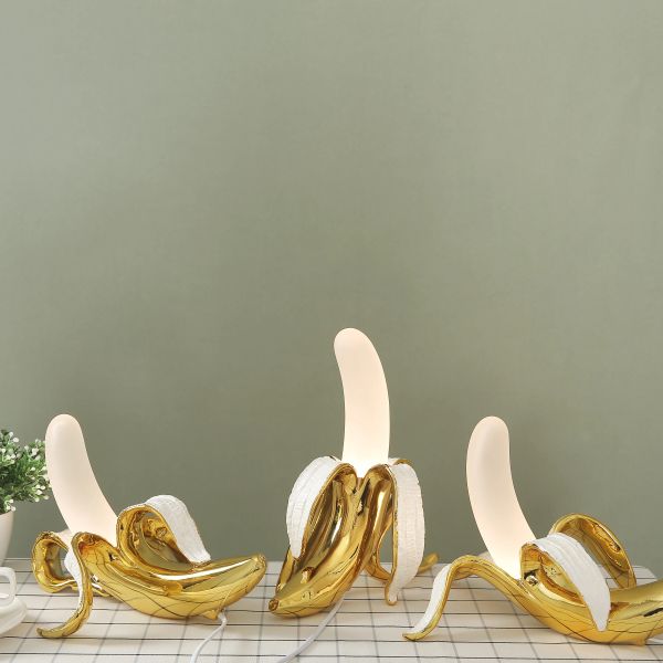 Modern Banana Table Lamps Resin Living Room Desk Light Bedroom Bedside Lamp Led Glass Night light Home Decor Luminaria