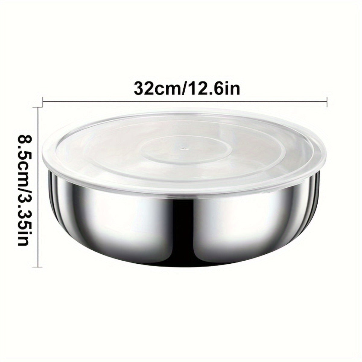 TEMU 2pcs Large Stainless Steel Mixing Bowl Set - Rust-resistant , Perfect For Dough Kneading, Pasta Making, Vegetable Washing, Soup Preparation |