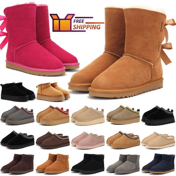Free Shipping boot 2024 designer boots tasman womens platform booties winter snow slippers shoes classic mini ankle black chestnut pink warm