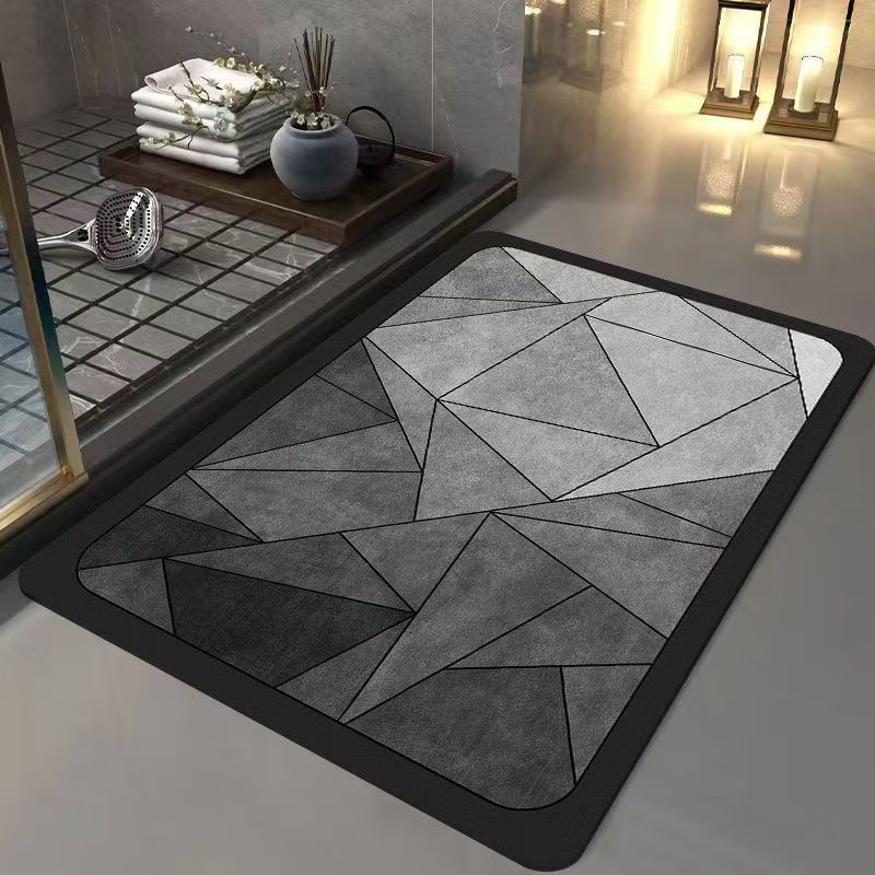 Thickened Diatom Mud Absorbent Floor Mat Rubber Bottom Light Luxury Bathroom Door Dirt-resistant Quick-drying Entrance Floor Mat